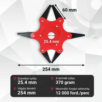 🇭🇺 6 pengés, szupererős mangánacél fűnyíró kés (tartozékokkal együtt)