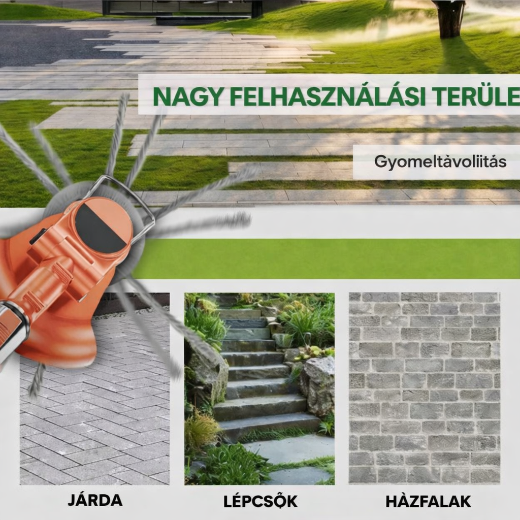 A Fűnyíró Fej 6 Összefont, Erős Acélhuzal Ággal Rendelkezik