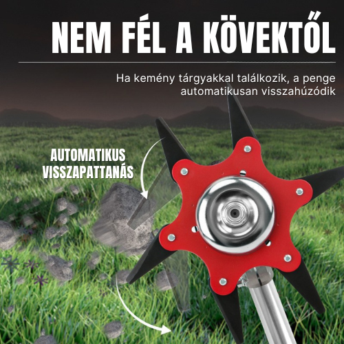 6 Fogú Acél Fűnyíró Penge (Tartozékokkal Együtt)