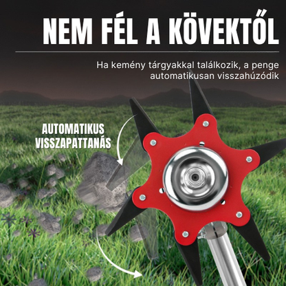 6 Fogú Acél Fűnyíró Penge (Tartozékokkal Együtt)