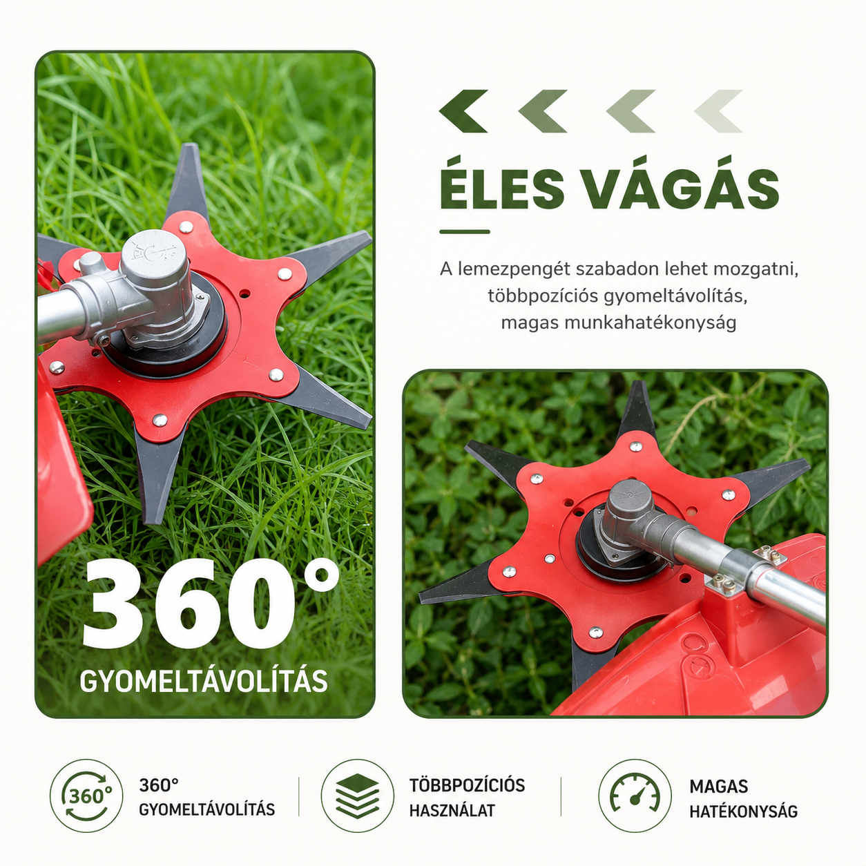 6 pengés mangánacél fűkasza penge — tartozékokkal