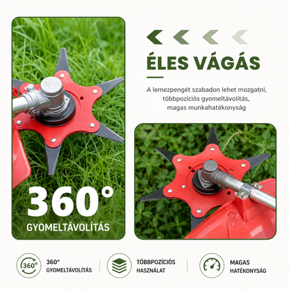 6 pengés mangánacél fűkasza penge — tartozékokkal