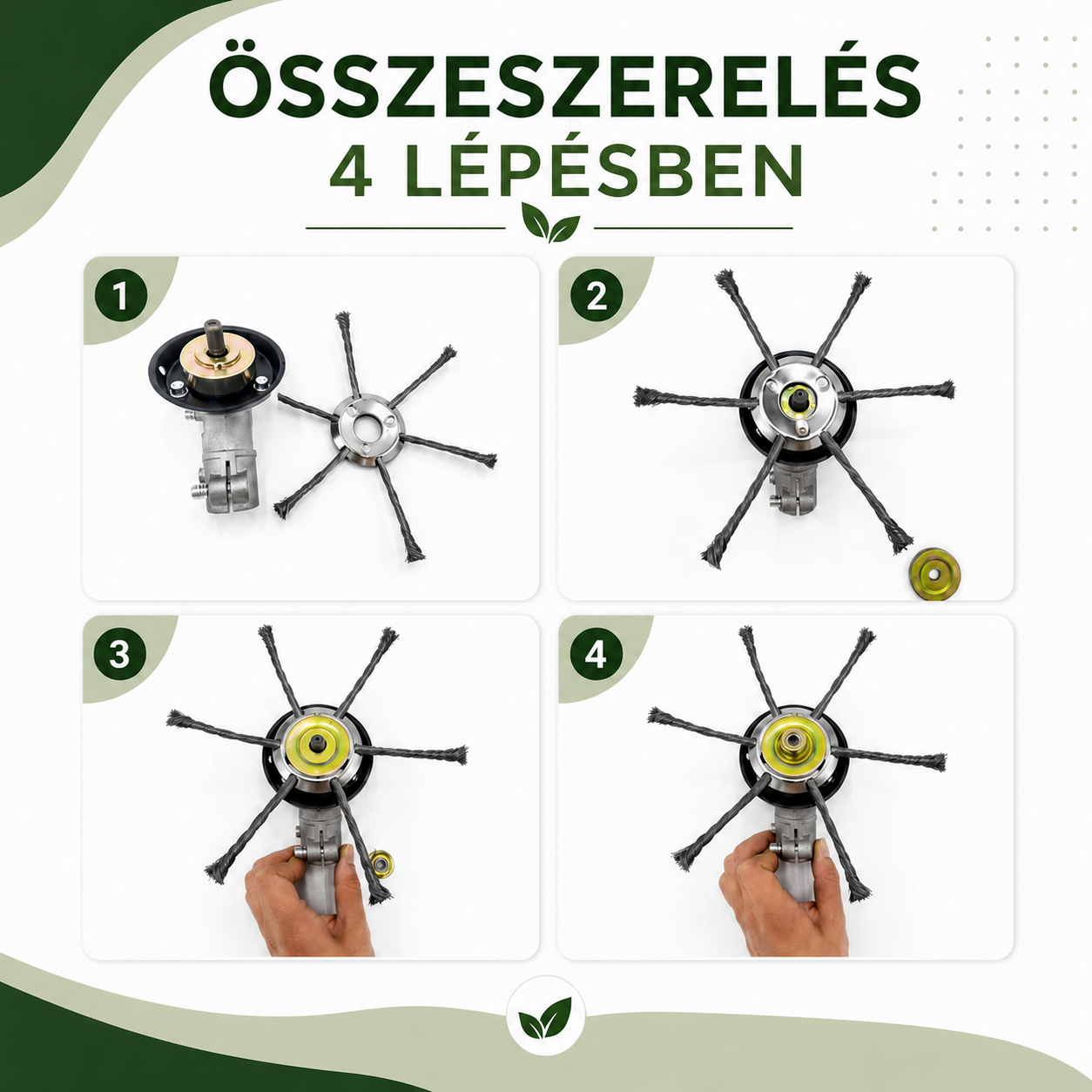 6 ágú fonott acél fűkasza fej – erős és tartós megoldás a makacs gyomok ellen
