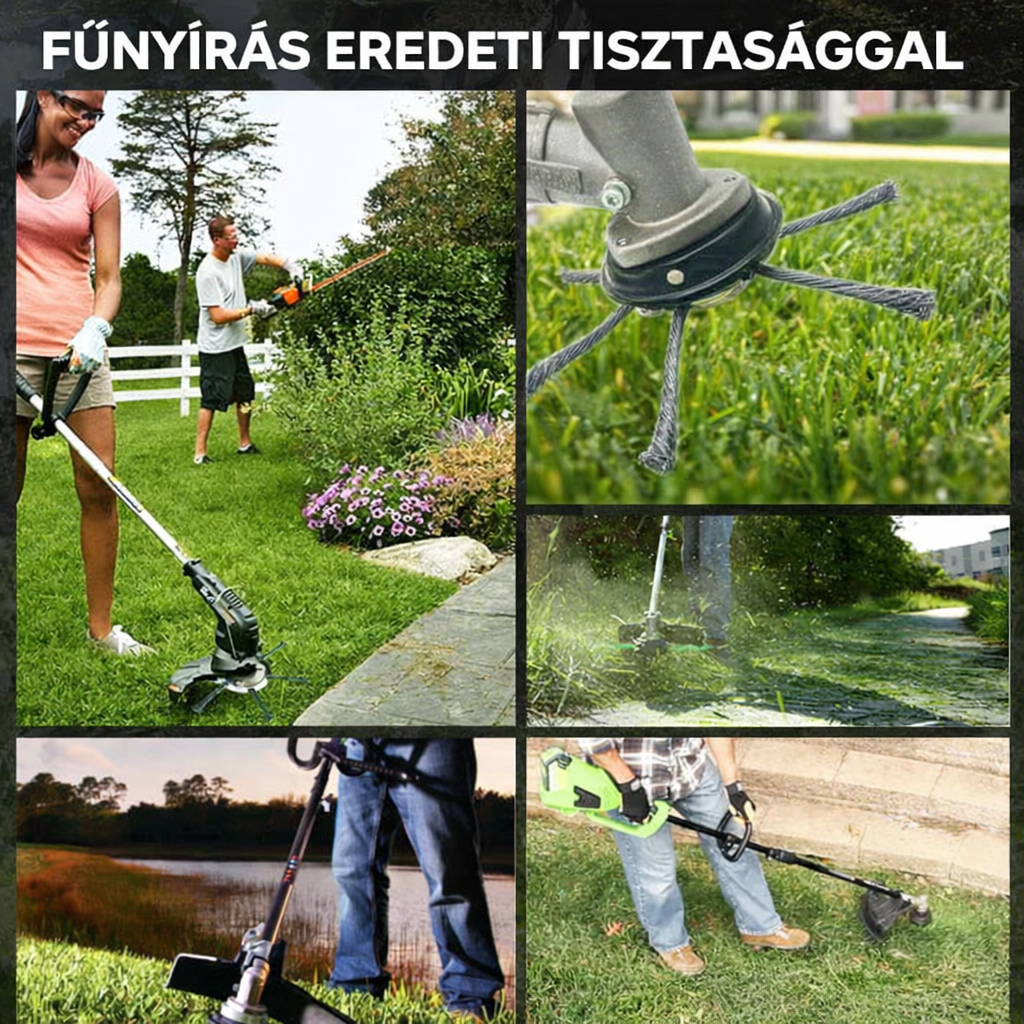 A Fűnyíró Fej 6 Összefont, Erős Acélhuzal Ággal Rendelkezik
