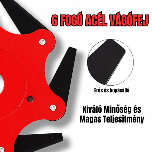 6 Fogú Acél Fűnyíró Penge (Tartozékokkal Együtt)