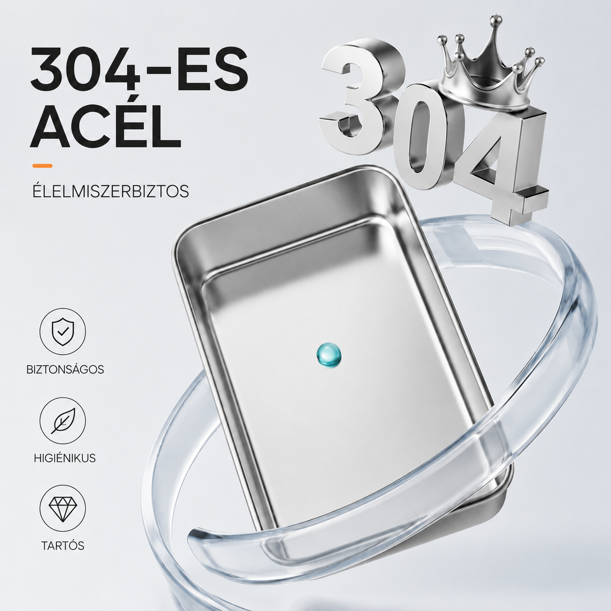 304-es rozsdamentes ételtároló – frissen, biztonságosan, szagok nélkül