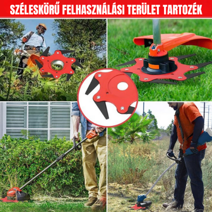 6 Fogú Acél Fűnyíró Penge (Tartozékokkal Együtt)