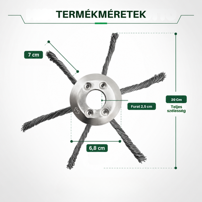El cabezal del cortacésped tiene 6 ramas tejidas con alambre de acero resistente