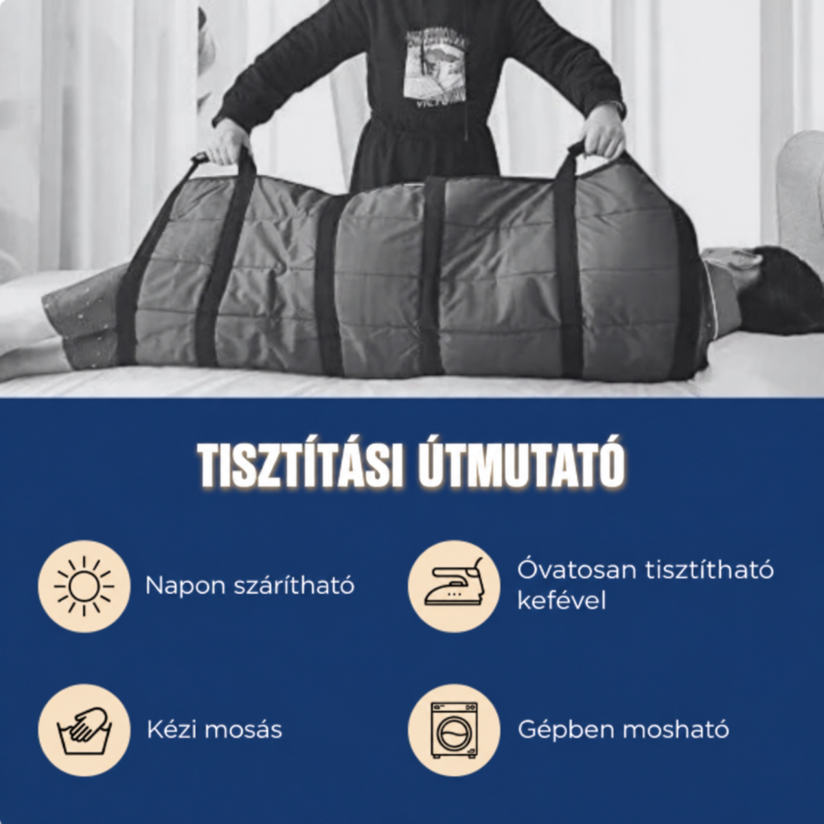 Betegmozgató alátét 6 megerősített fogantyúval – többfunkciós ápolási segédeszköz ágyban fekvő és idős betegek számára