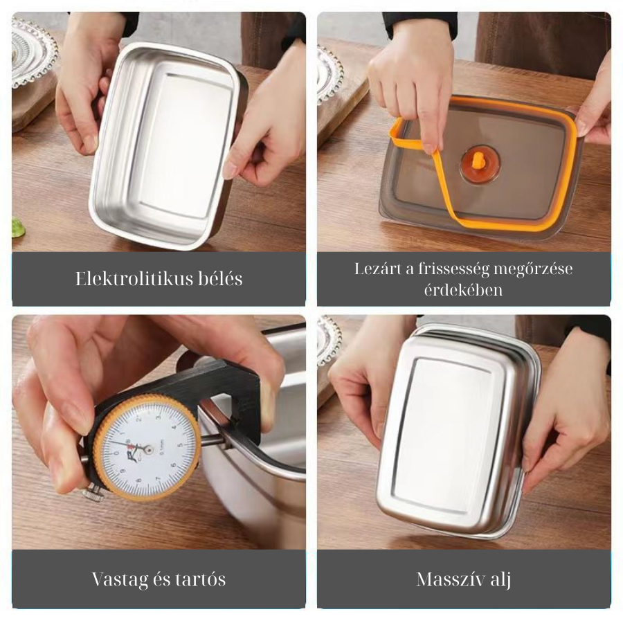 [6 Doboz + 🎁3 Ingyenes] 316 rozsdamentes acélból készült élelmiszer tároló doboz (20*14*5 cm)