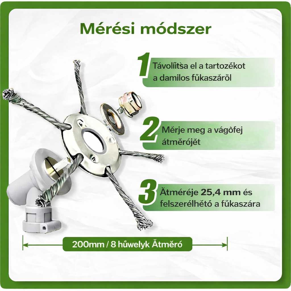 6 pengés acél fűnyíró fej – megoldás a szupergyors fűnyíráshoz