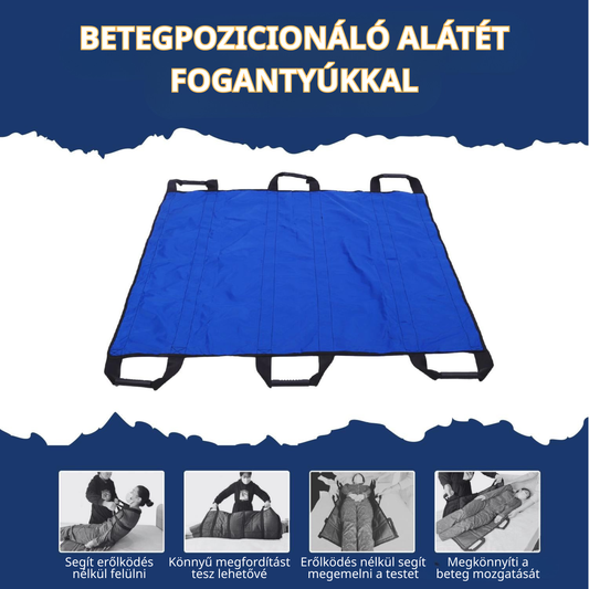 Betegmozgató alátét 6 megerősített fogantyúval, többfunkciós orvosi ágybetét idősek számára