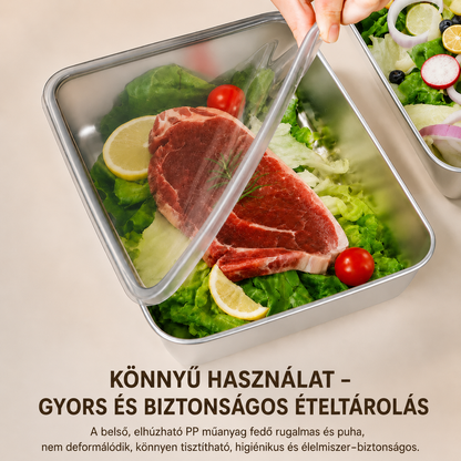 304-es rozsdamentes ételtároló – frissen, biztonságosan, szagok nélkül