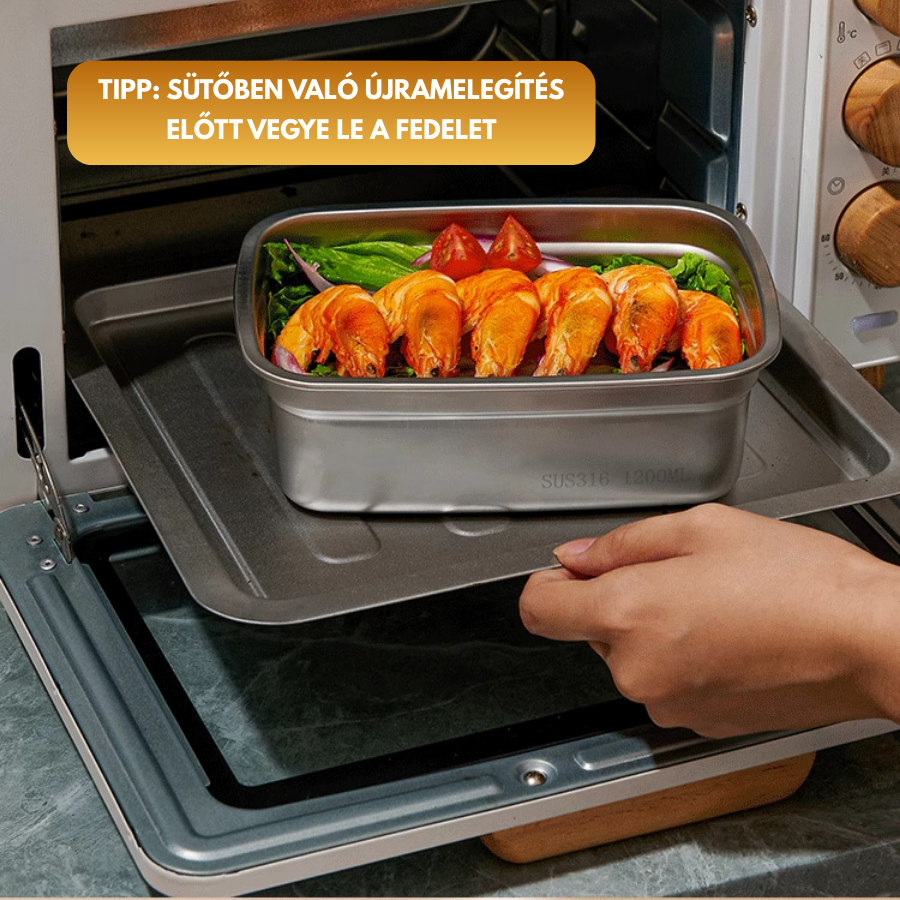 [6 Doboz + 🎁3 Ingyenes] 316 rozsdamentes acélból készült élelmiszer tároló doboz (20*14*5 cm)
