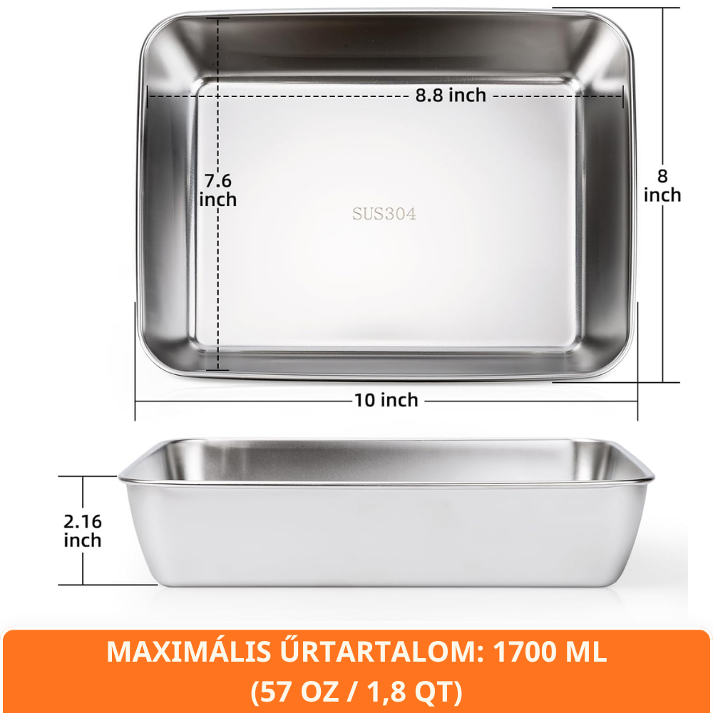 PRÉMIUM 304-ES ROZSDAMENTES ACÉL TÁROLÓ - Akár 5× tovább frissen tartja az ételeket