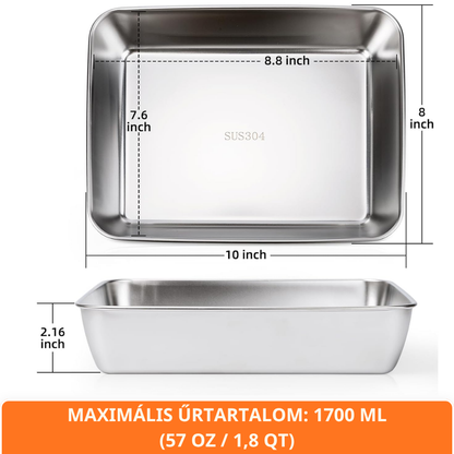 PRÉMIUM 304-ES ROZSDAMENTES ACÉL TÁROLÓ - Akár 5× tovább frissen tartja az ételeket