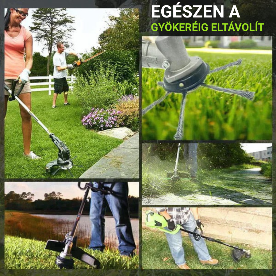 6 Fonott Acélpengés Fűnyíró Fej