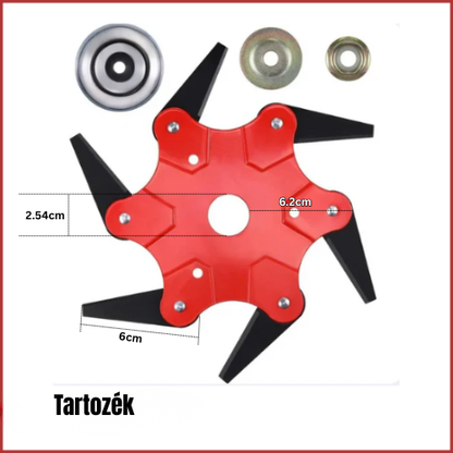 6 Fogú Acél Fűnyíró Penge (Tartozékokkal Együtt)