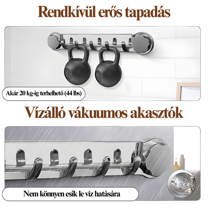 🎁 (4+2 ingyen)  5 akasztós rozsdamentes acéltartók, kényelmesek és akár 20 kg-ot is elbírnak