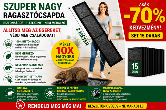 🚫🐭Professzionális ragasztós egércsapda – Akár 10 egér egy éjszaka | 120 cm, méreg nélkül