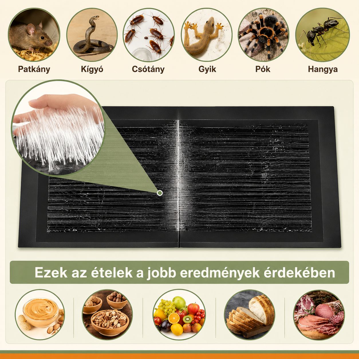 Professzionális ragasztós egércsapda – Akár 10 egér egy éjszaka | 120 cm, méreg nélkül