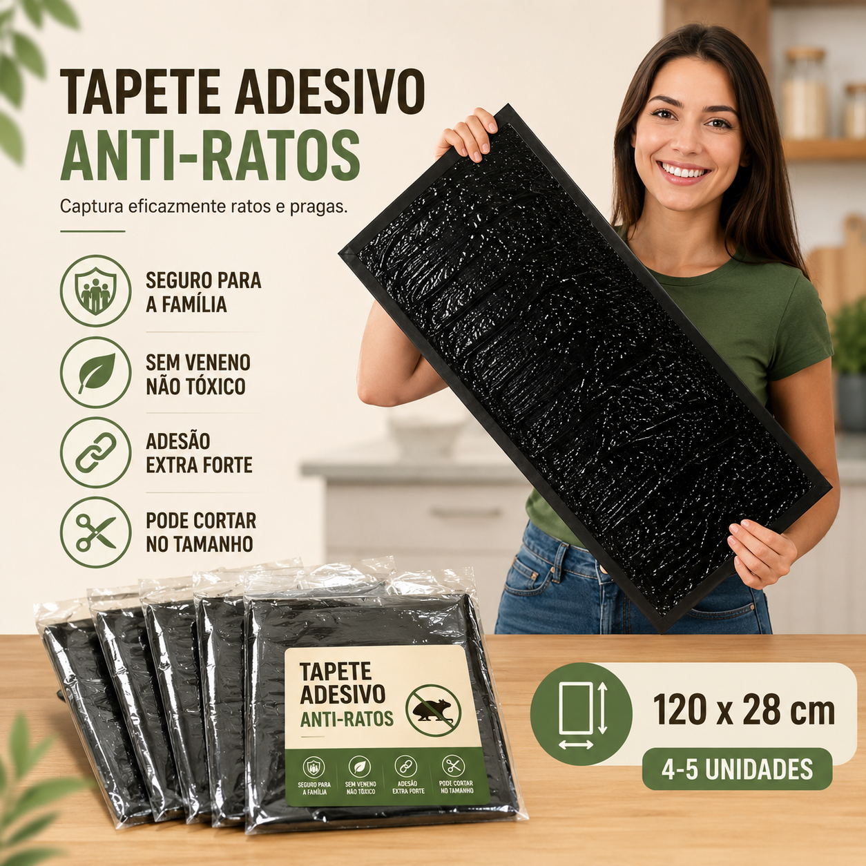 Professzionális ragasztós egércsapda – Akár 10 egér egy éjszaka | 120 cm, méreg nélkül