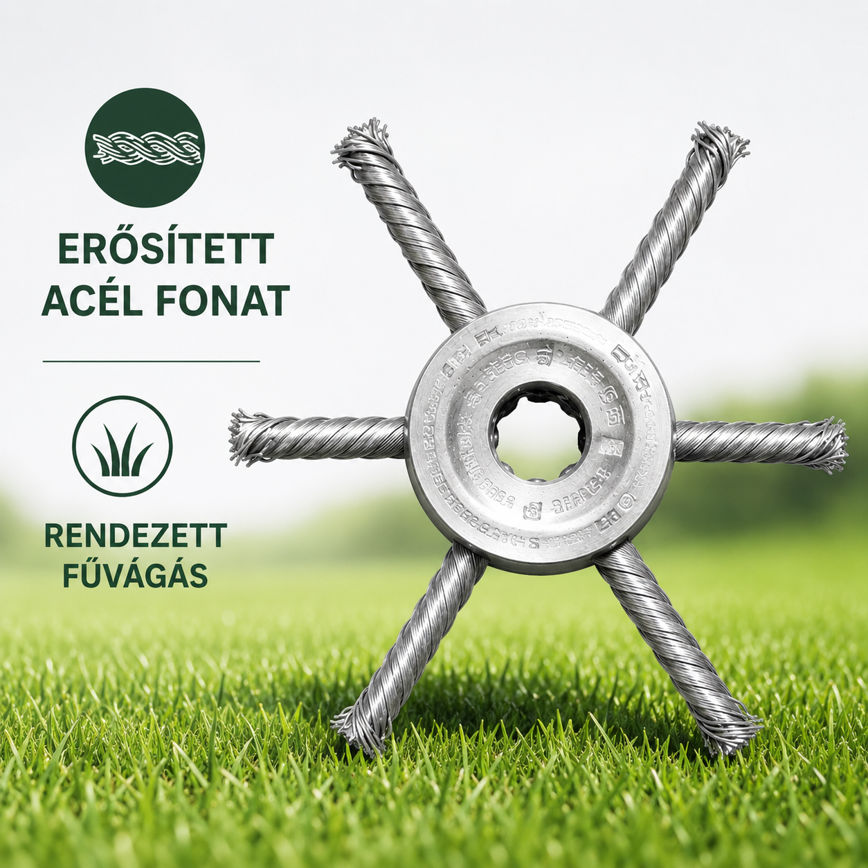 🇭🇺 6 fonott acélpengés fűnyíró fej - Minden géptípussal kompatibilis