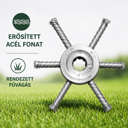 🇭🇺 6 fonott acélpengés fűnyíró fej - Minden géptípussal kompatibilis