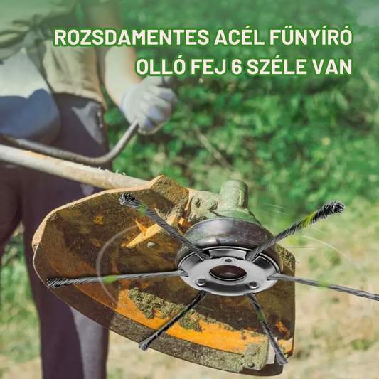 Fűnyírófej 6 rozsdamentes acél pengével