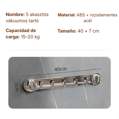 🎁 (4+2 ingyen)  5 akasztós rozsdamentes acéltartók, kényelmesek és akár 20 kg-ot is elbírnak