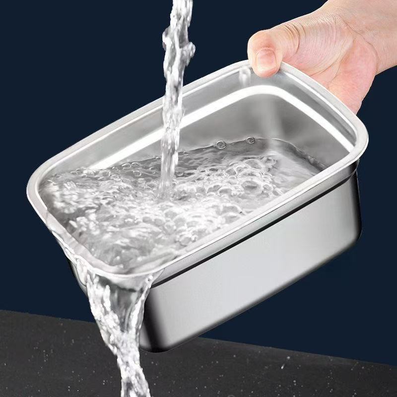 [🎁 Készlet 6+3 ingyenes] Nagy Antibakteriális Rozsdamentes Acél Légmentesen Záródó Élelmiszer-Tartály - 1500ml (19 x 14 x 8 cm)