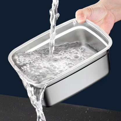 [🎁 Készlet 6+3 ingyenes] Nagy Antibakteriális Rozsdamentes Acél Légmentesen Záródó Élelmiszer-Tartály - 1500ml (19 x 14 x 8 cm)
