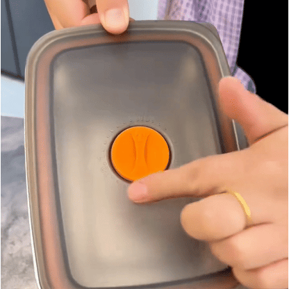 Nagy Antibakteriális Rozsdamentes Acél Légmentesen Záródó Élelmiszer-Tartály - 1500ml (19 x 14 x 8 cm)