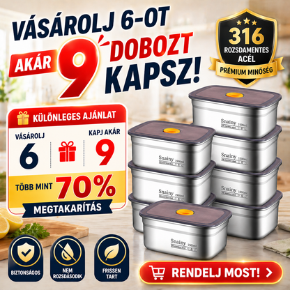 ⚜️Vákuumos Tároló 316-os Acélból 1500ML — Német Minőség | Friss Étel 5× Tovább