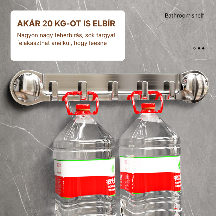 🎁 (4+2 ingyen)  5 akasztós rozsdamentes acéltartók, kényelmesek és akár 20 kg-ot is elbírnak