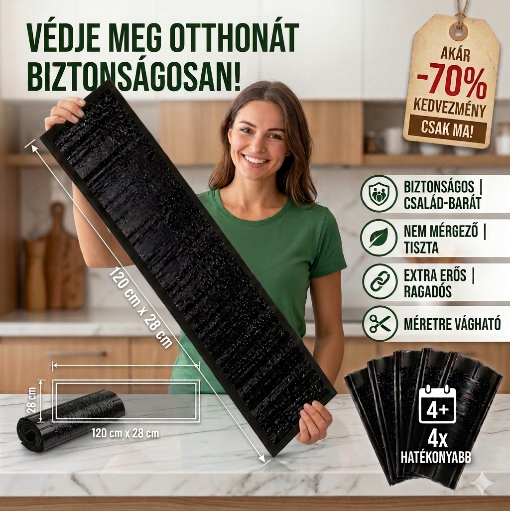 Professzionális ragasztós egércsapda – Akár 10 egér egy éjszaka | 120 cm, méreg nélkül
