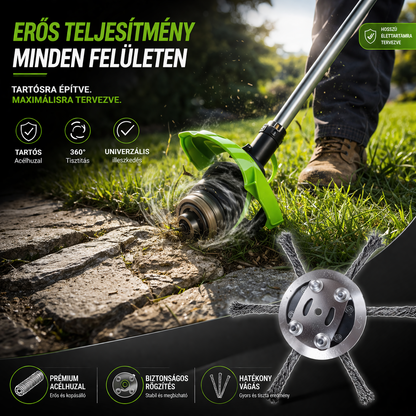 6 fonott acélpengés fűnyíró fej — örökre búcsú a zsinórtól