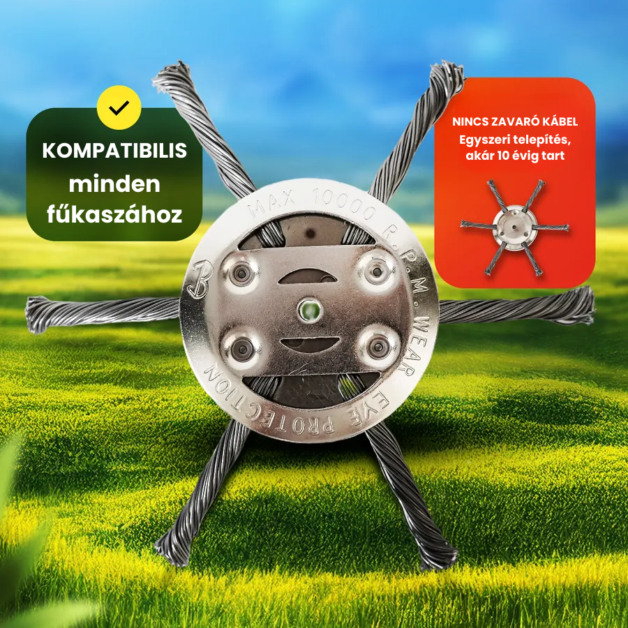 6 Fonott Acélpengés Fűnyíró Fej