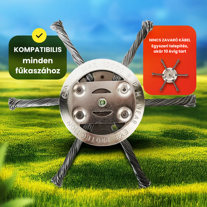 6 Fonott Acélpengés Fűnyíró Fej