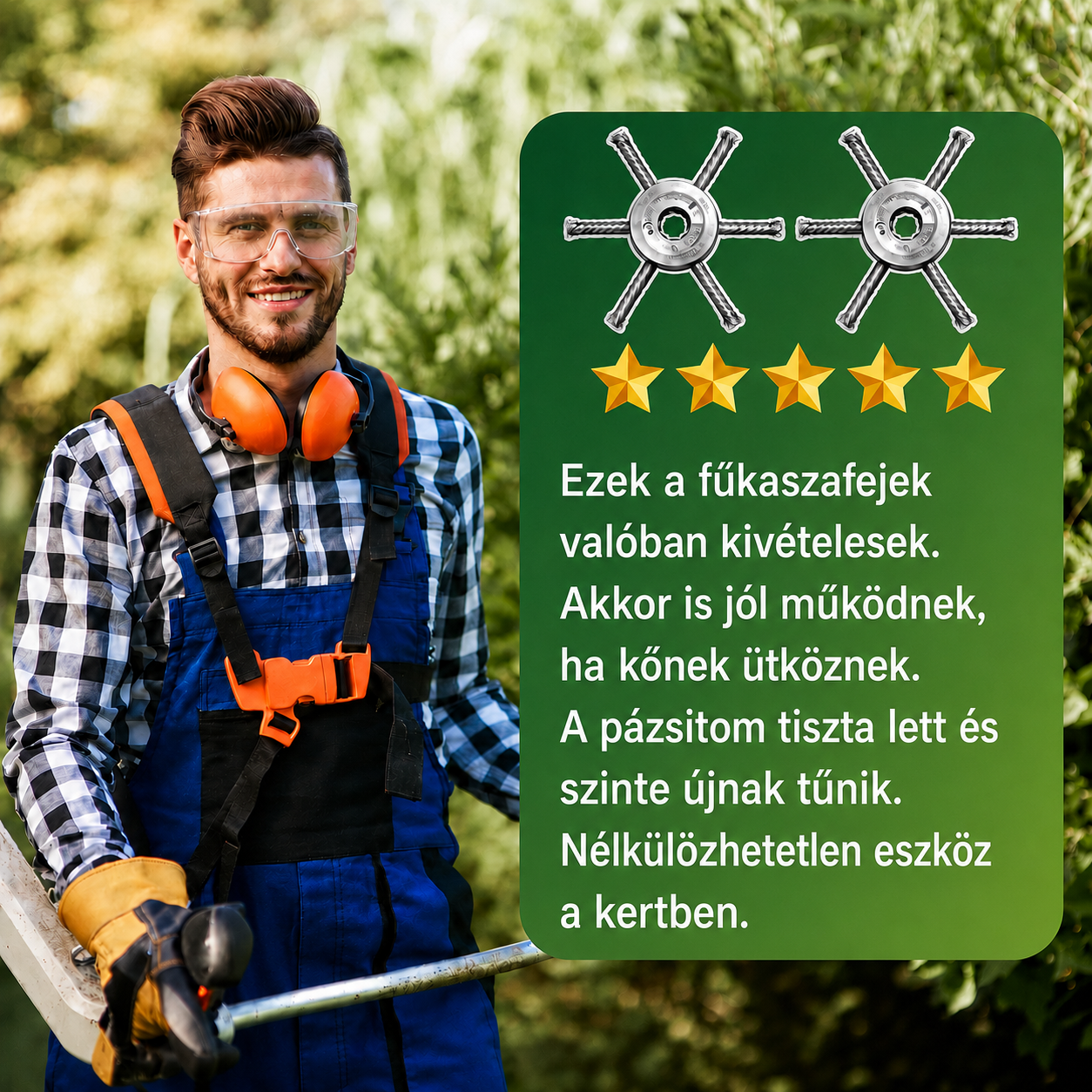 💪 6 fonott acélpengés fűnyíró fej — örökre búcsú a zsinórtól