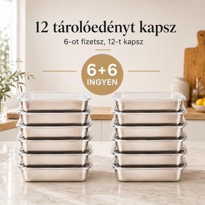 ⭐ 12-t kapsz, 6-ot fizetsz | 304-es rozsdamentes acél ételtároló doboz