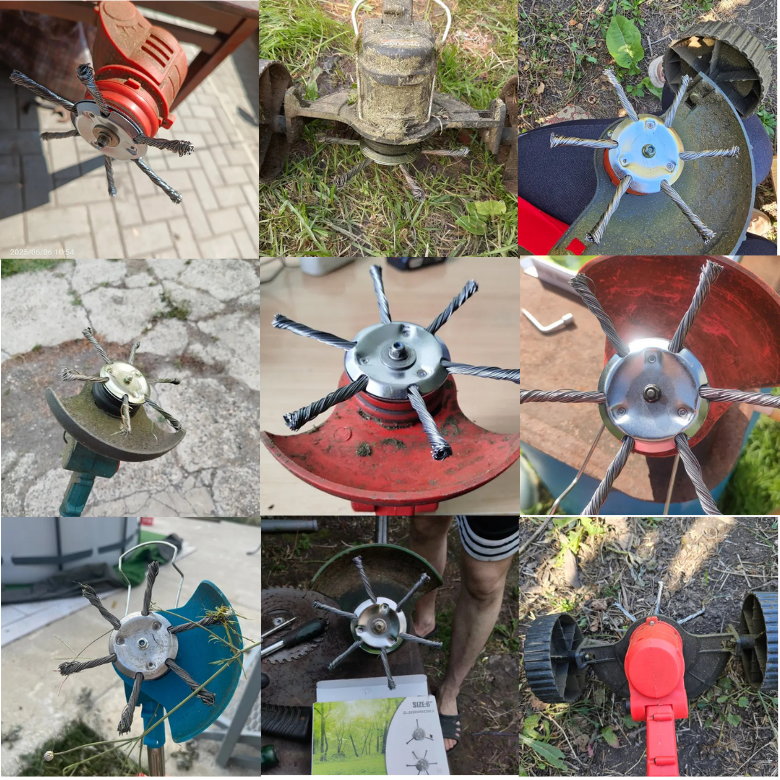 6 Fonott Acélpengés Fűnyíró Fej