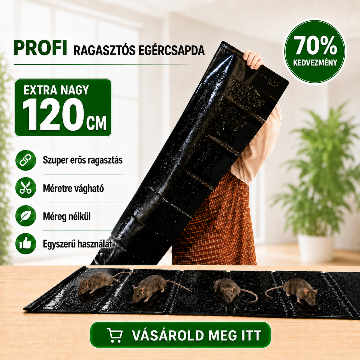 Professzionális XXL méretű ragasztós egércsapda