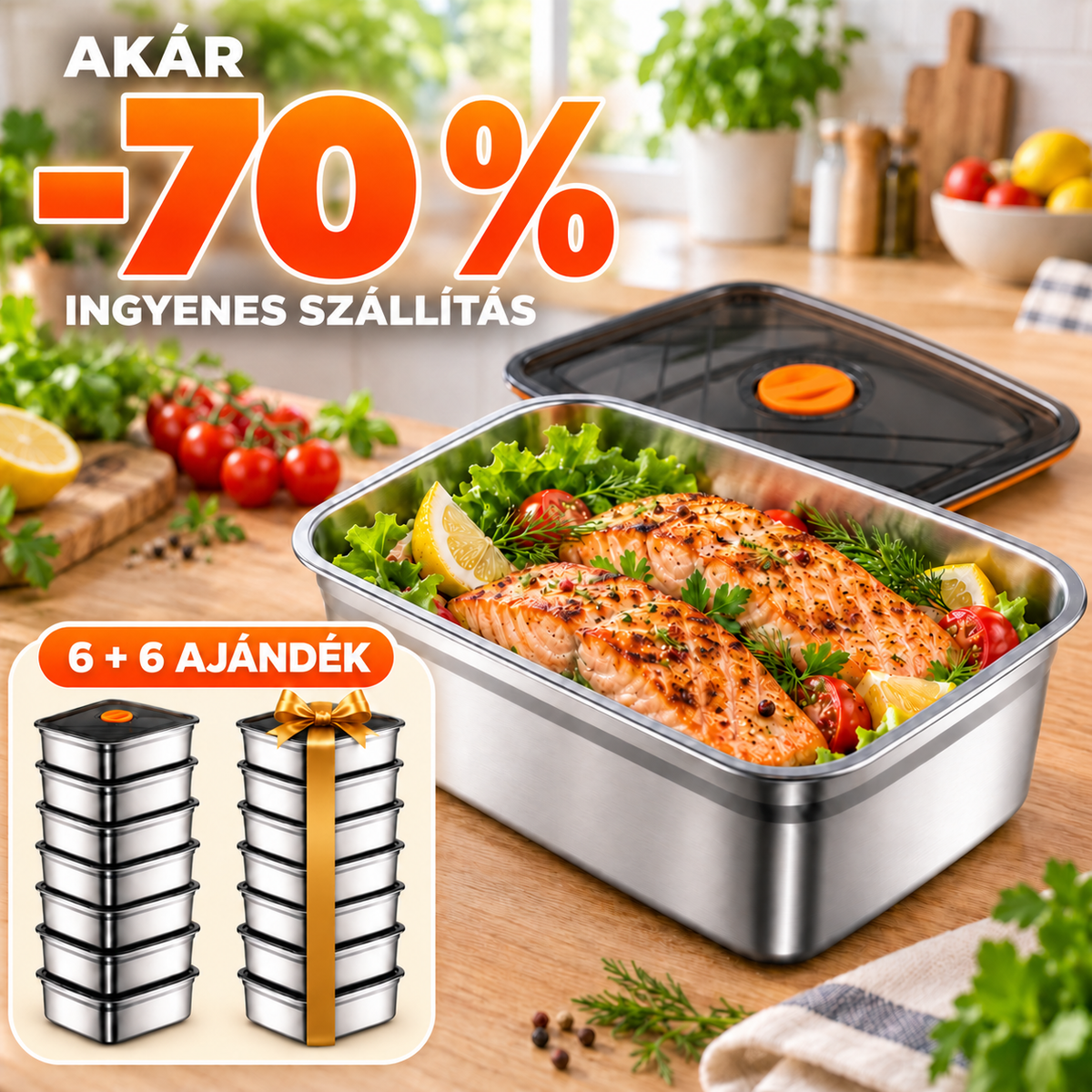 🔥 Készletkisöprés: akár 70% kedvezmény a 316-os acél vákuumos ételtárolóra