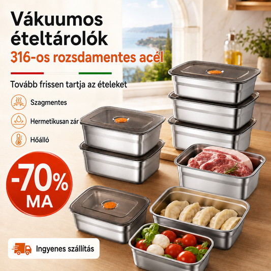 Prémium 316 Rozsdamentes Acél Légmentes Tároló – Vákuumzáras, Antibakteriális És Biztonságos
