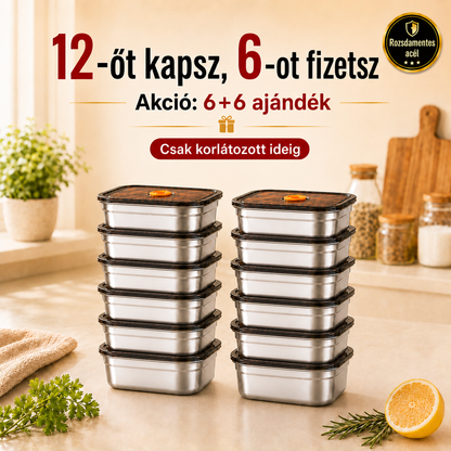 Kapj 12-t, Fizess Csak 6-ért | 316L Rozsdamentes Acél Vákuumos Ételtároló  (Légmentes, 1000ML)