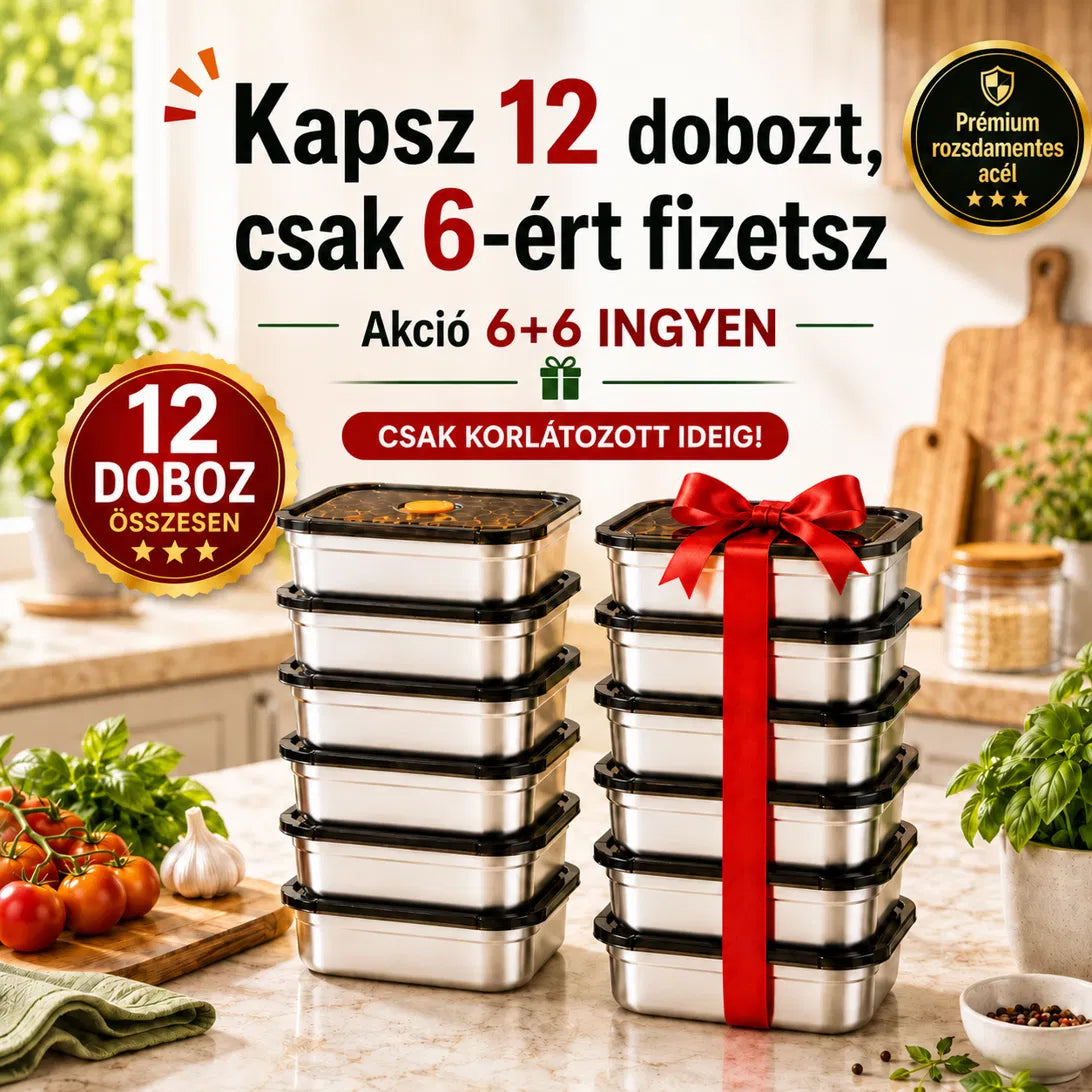 🎁 12-t kapsz, 6-ot fizetsz | 316L Rozsdamentes Acél Vákuumos Ételtároló