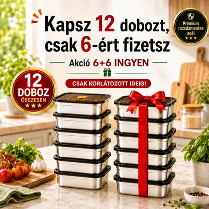 🎁 12-t kapsz, 6-ot fizetsz | 316L Rozsdamentes Acél Vákuumos Ételtároló