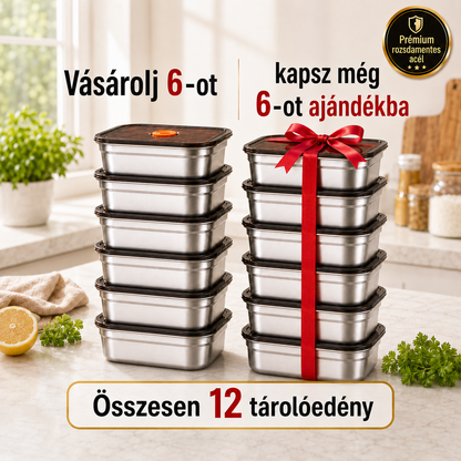 12 darabot kapsz, csak 6-öt fizetsz | 316L rozsdamentes acél vákuumos ételtárolók