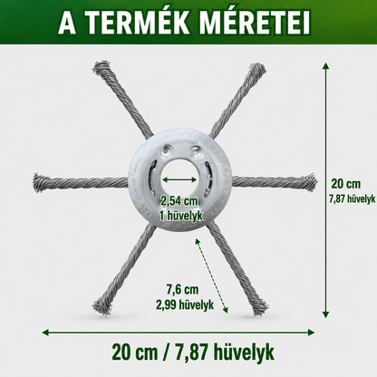 6 fonott acélpengés fűnyíró fej